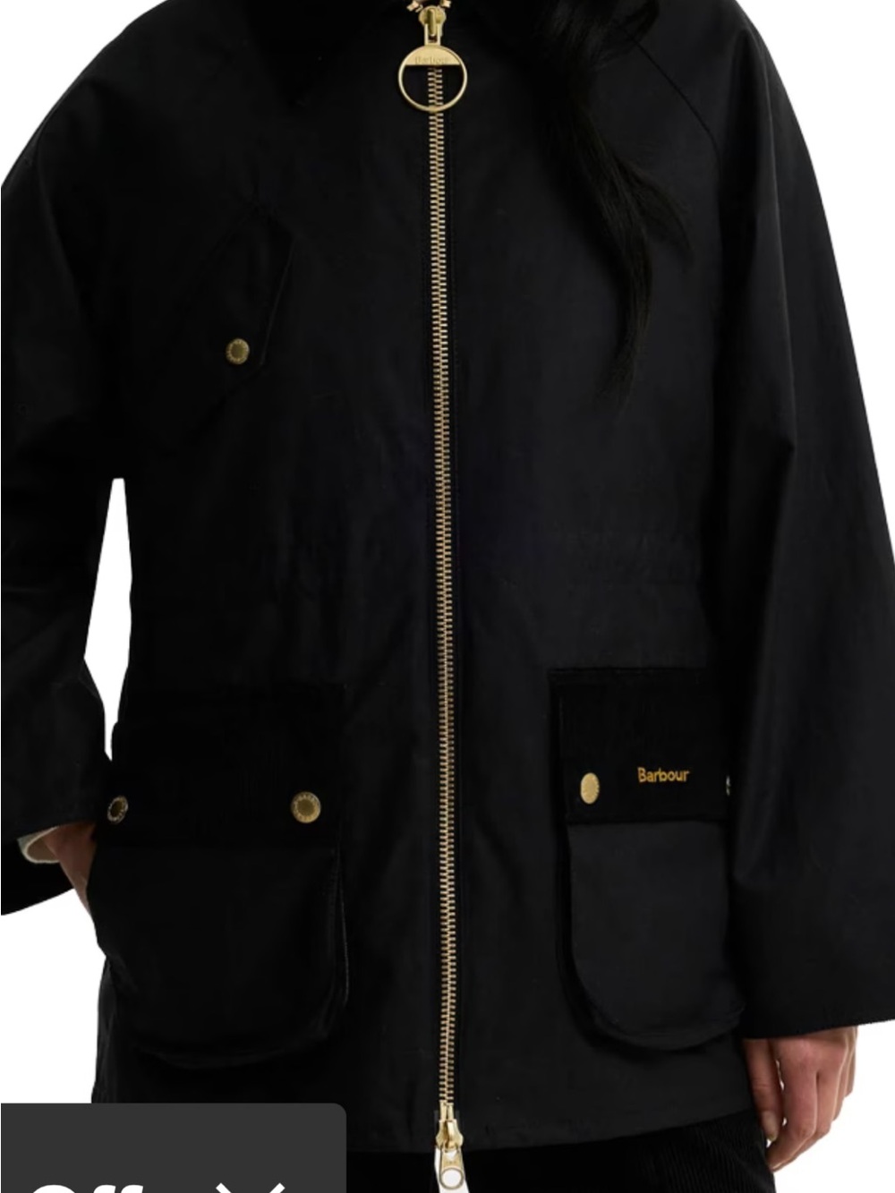 Barbour light Black Hooded Waxed Raincoat USA 14